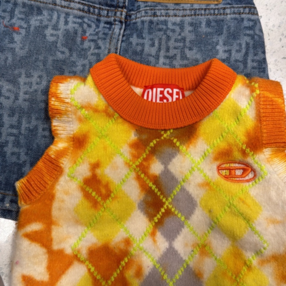 Diesel Retro Orange and Yellow Sweater